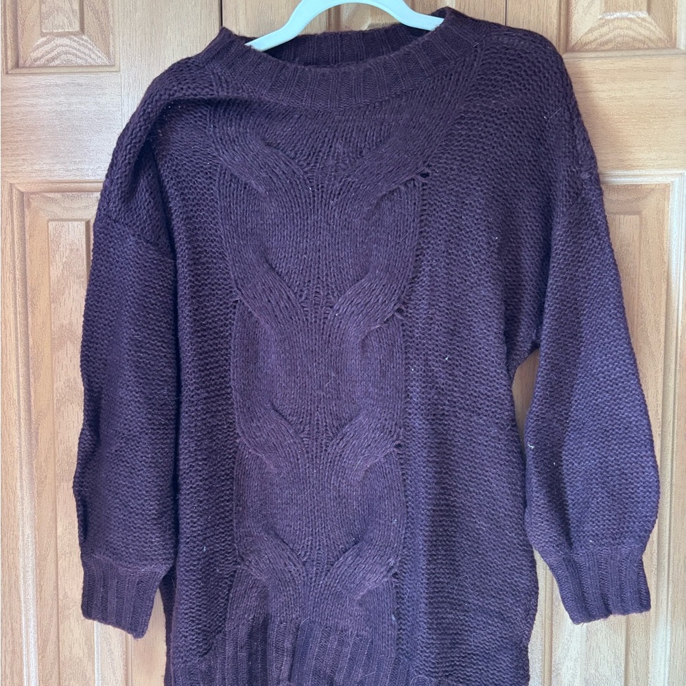 Aerie Deep Purple Cowl Neck Sweater